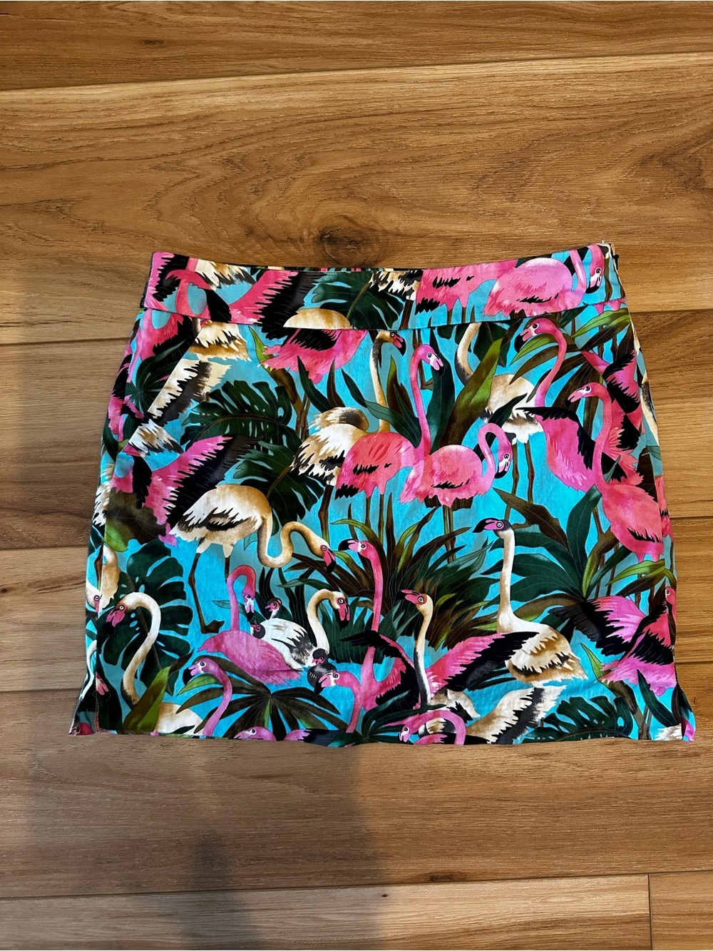 Loudmouth Tropical Flamingo Mini Skort - Pink, Teal & Green